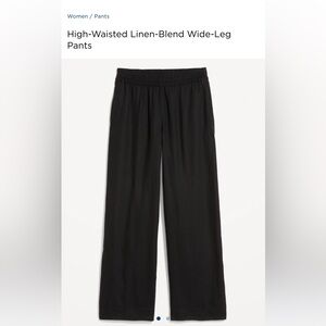 High-Waisted Comfort Waistband Linen-Blend Straight Ankle Pants 3X